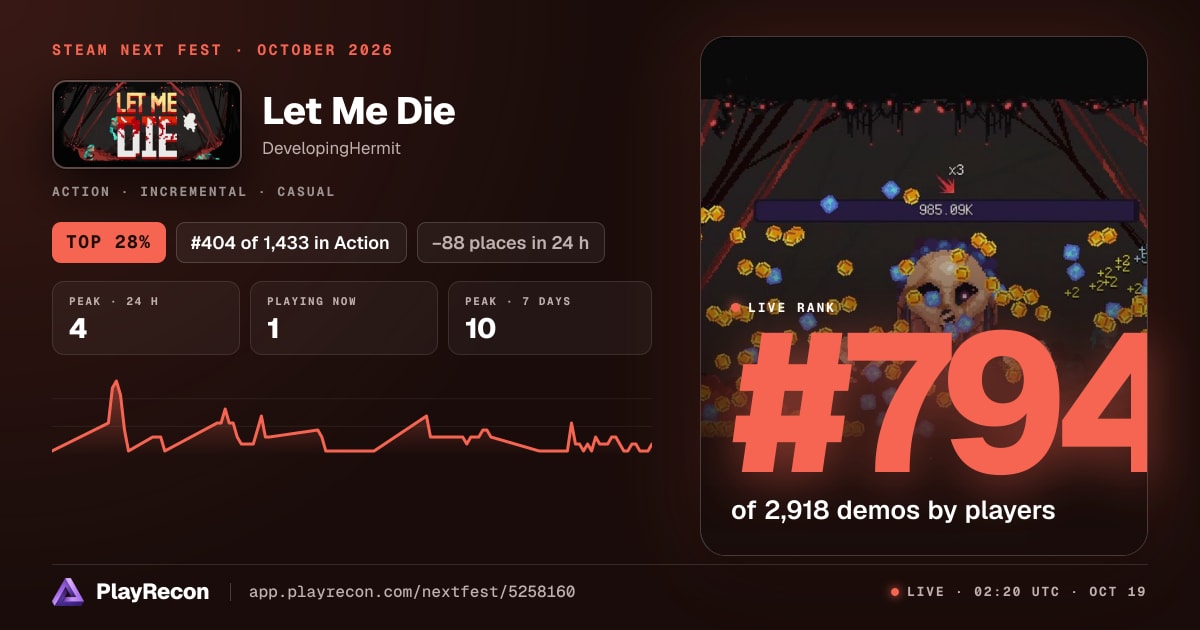 Let Me Die in Steam Next Fest