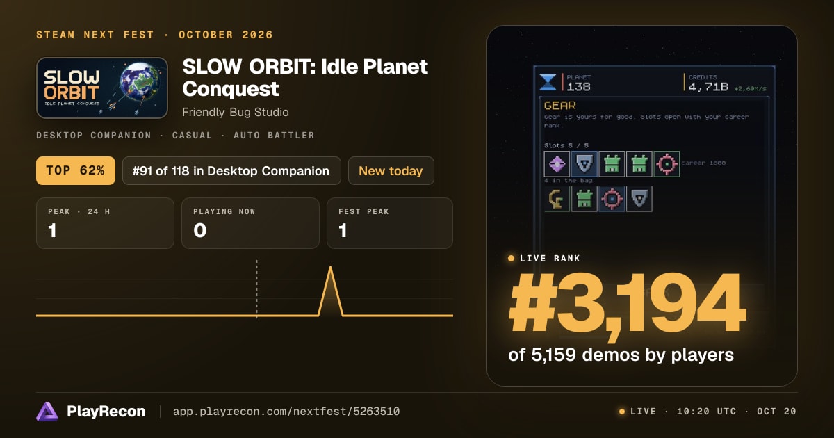 SLOW ORBIT: Idle Planet Conquest in Steam Next Fest