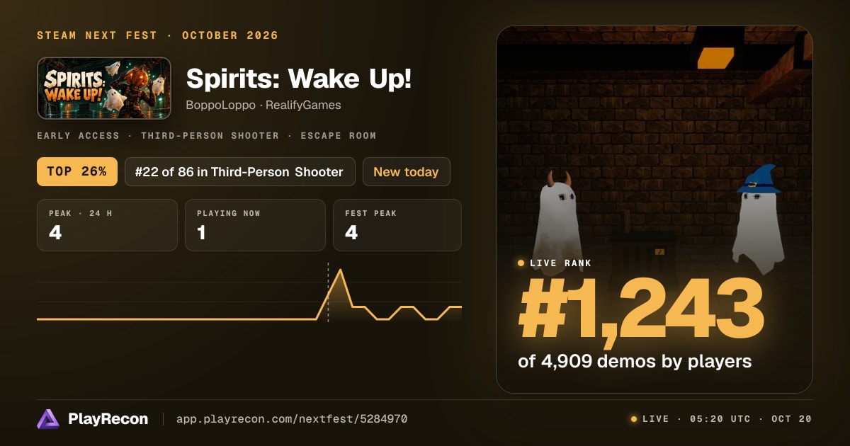 Spirits: Wake Up! на Steam Next Fest