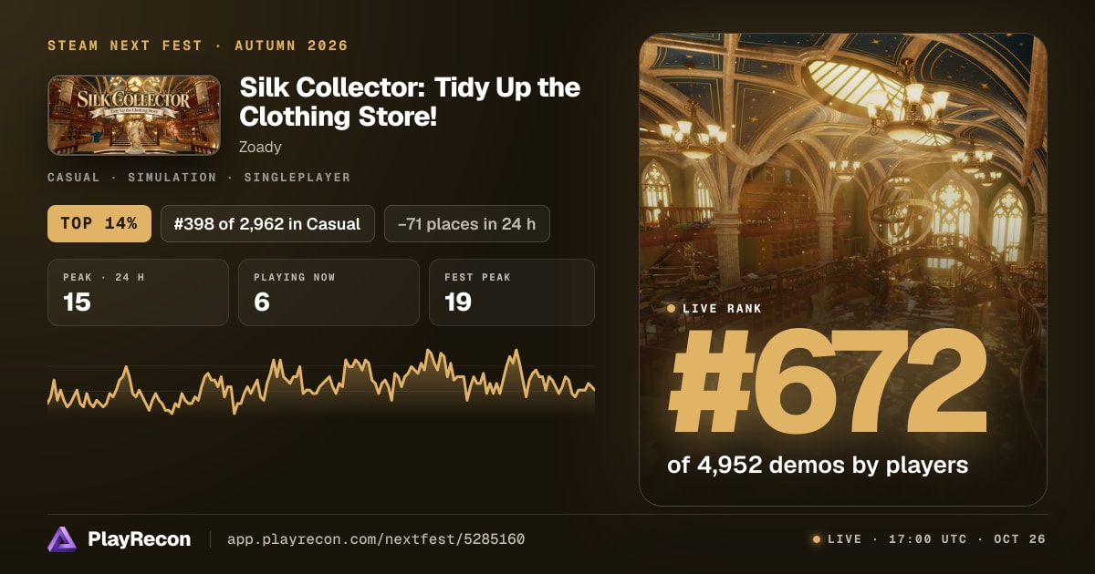 Silk Collector: Tidy Up the Clothing Store! en el Steam Next Fest