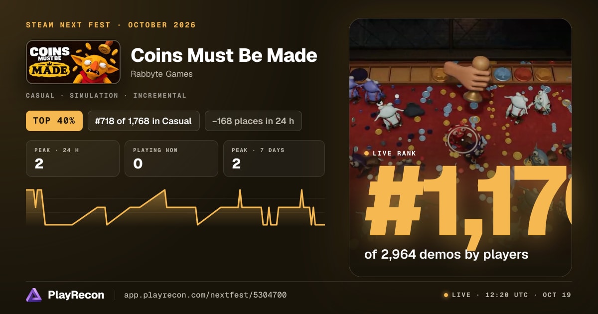 Coins Must Be Made in Steam Next Fest