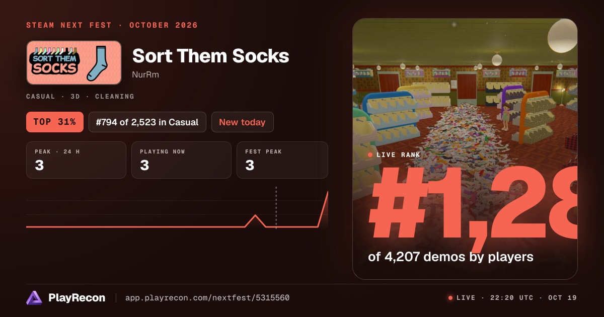Sort Them Socks en el Steam Next Fest
