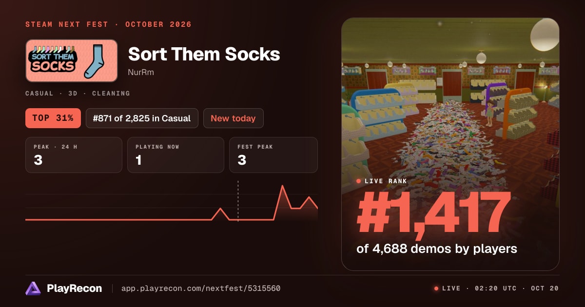 Sort Them Socks in Steam Next Fest
