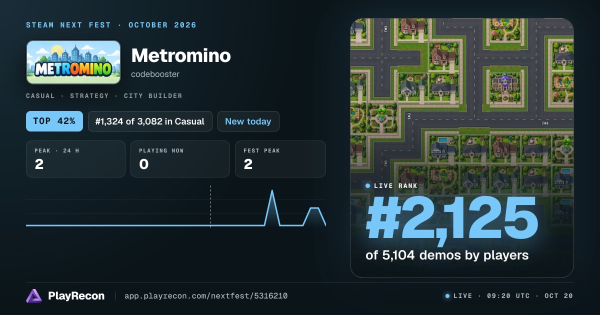 Metromino in Steam Next Fest