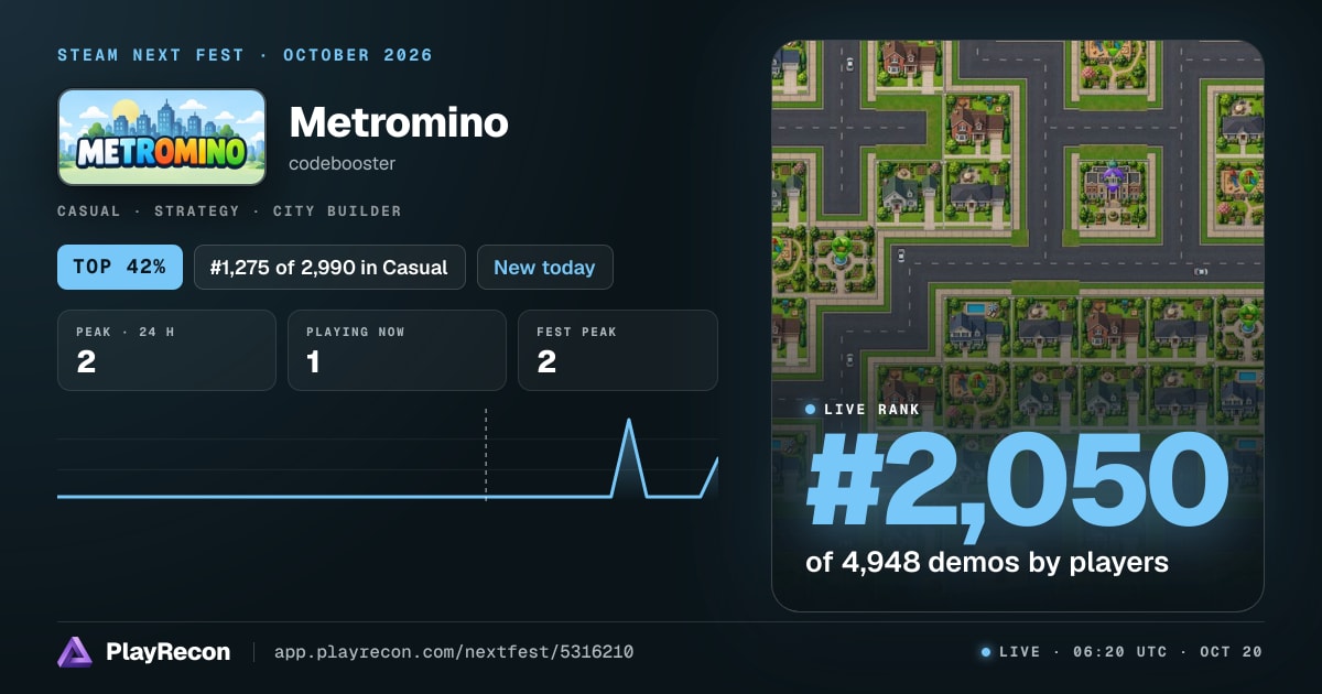 Metromino en el Steam Next Fest