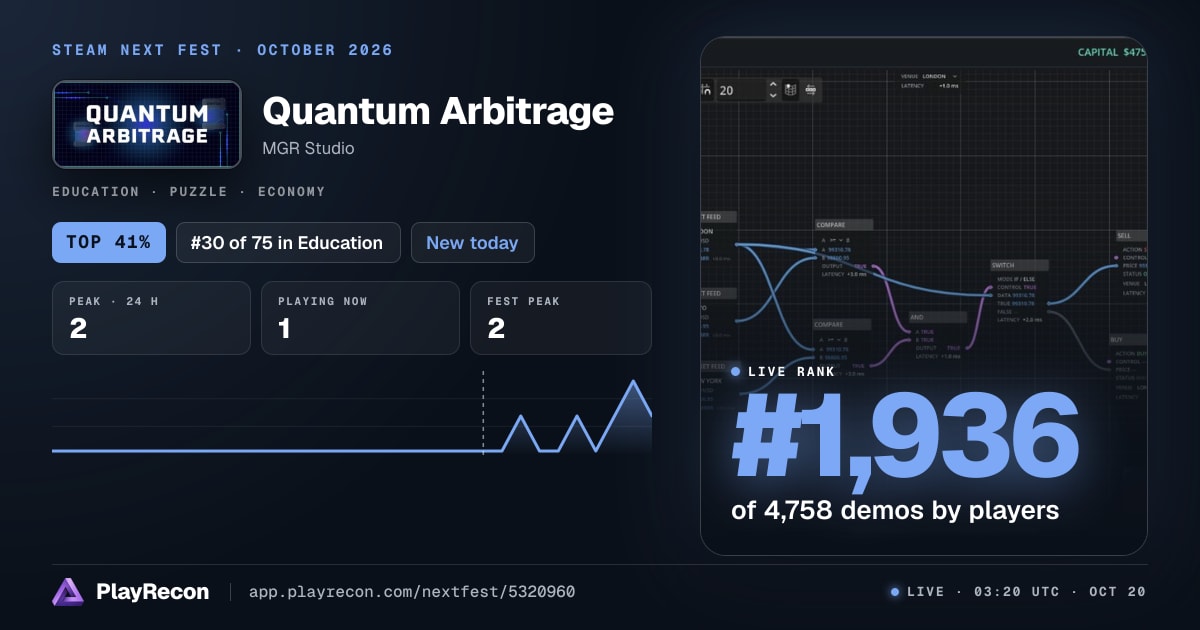 Quantum Arbitrage au Steam Next Fest