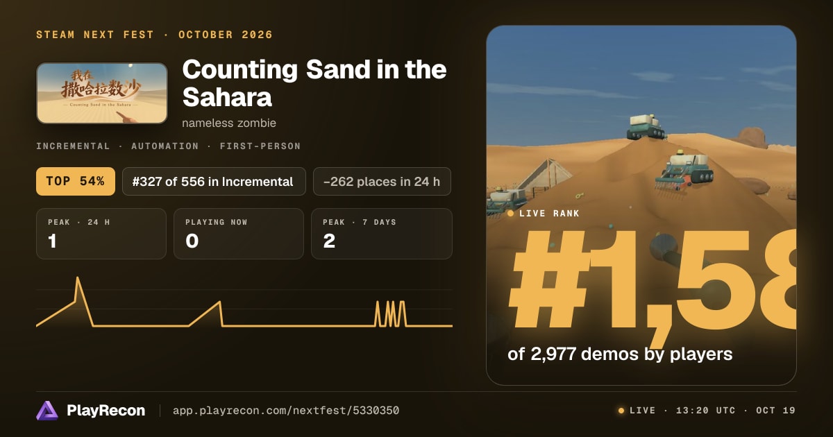 Counting Sand in the Sahara im Steam Next Fest