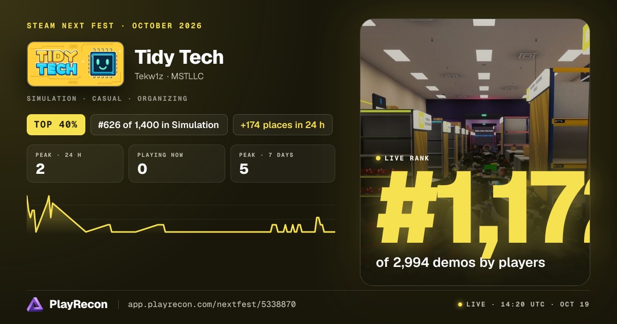 Tidy Tech en el Steam Next Fest