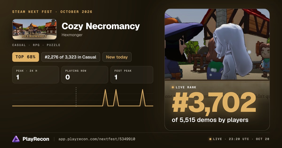 Cozy Necromancy en el Steam Next Fest