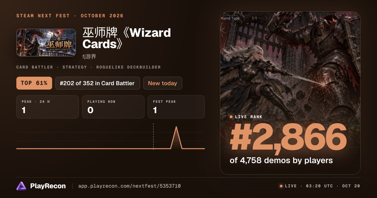 巫师牌《Wizard Cards》 en el Steam Next Fest