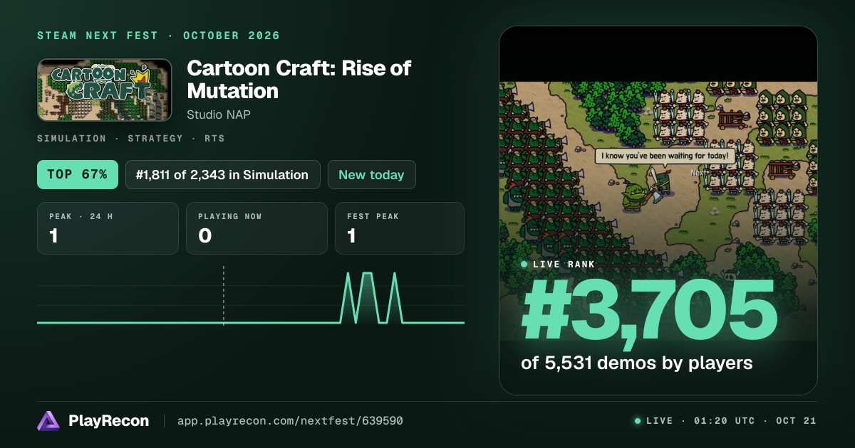 Cartoon Craft: Rise of Mutation im Steam Next Fest