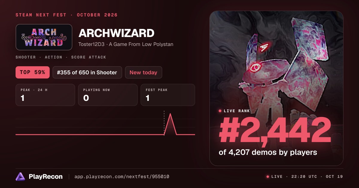 ARCHWIZARD in Steam Next Fest