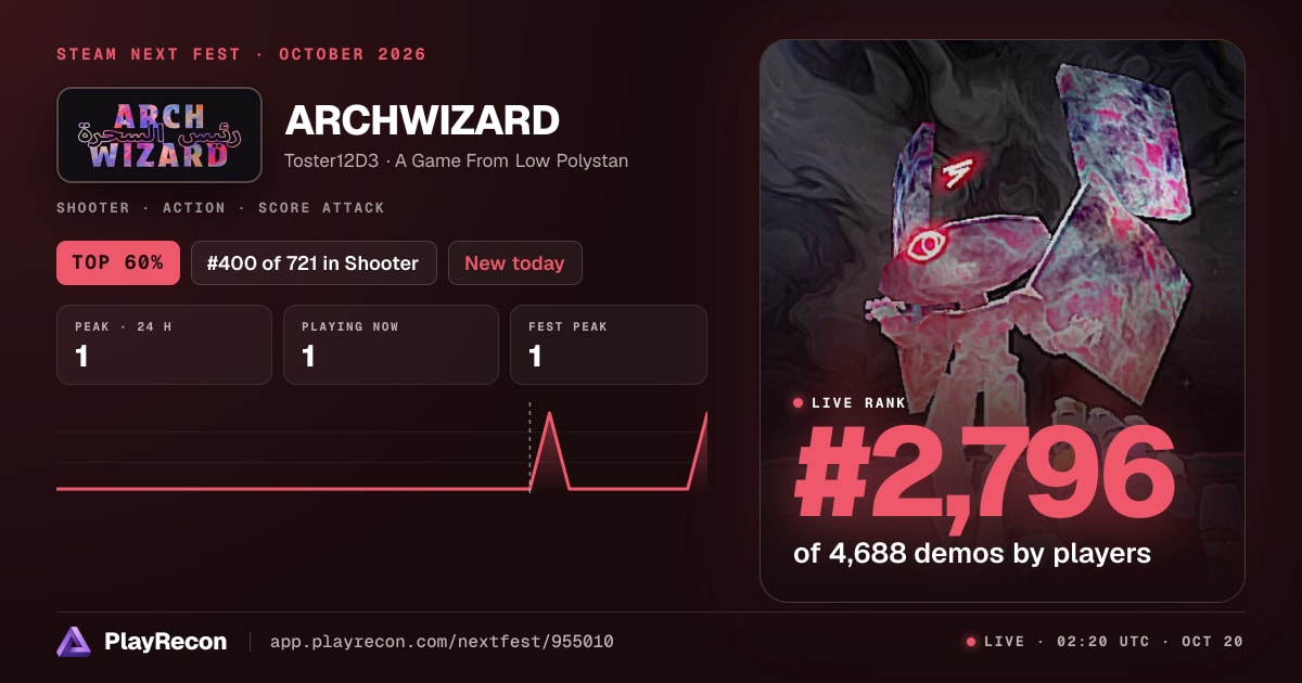 ARCHWIZARD im Steam Next Fest